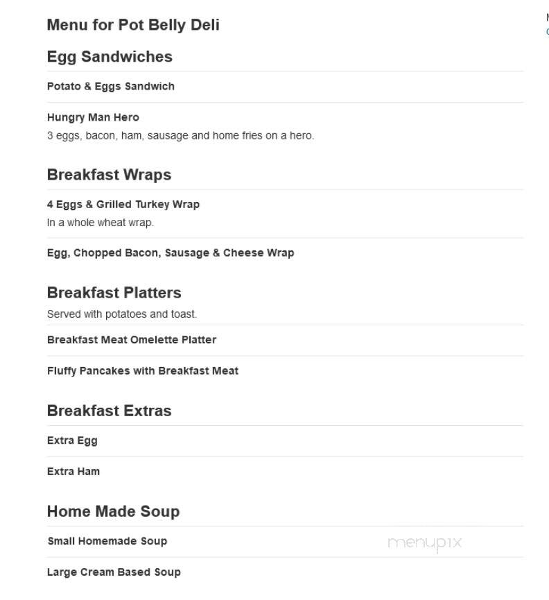 Pot Belly Deli - Pensacola, FL menu_pic