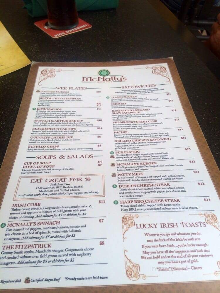 McNally's Irish Pub - Sioux Falls, SD menu_pic