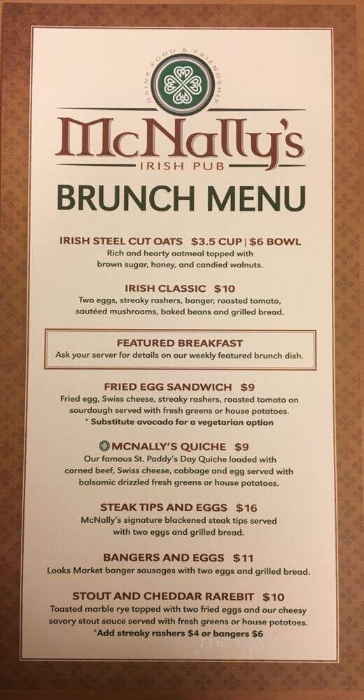 McNally's Irish Pub - Sioux Falls, SD menu_pic