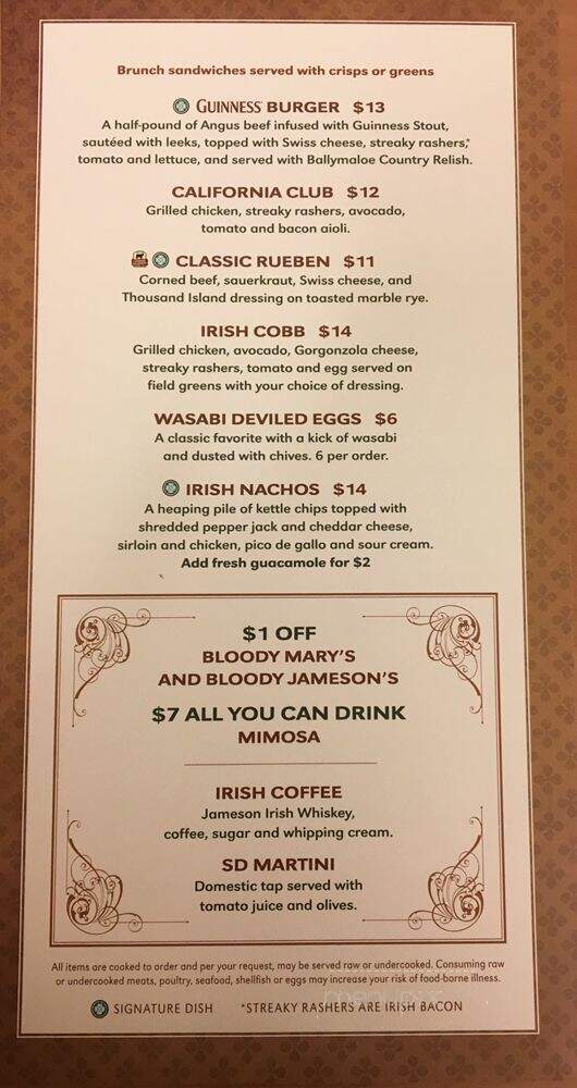 McNally's Irish Pub - Sioux Falls, SD menu_pic
