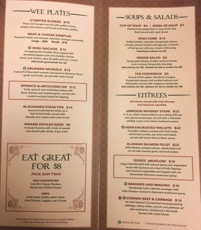 McNally's Irish Pub - Sioux Falls, SD menu_pic
