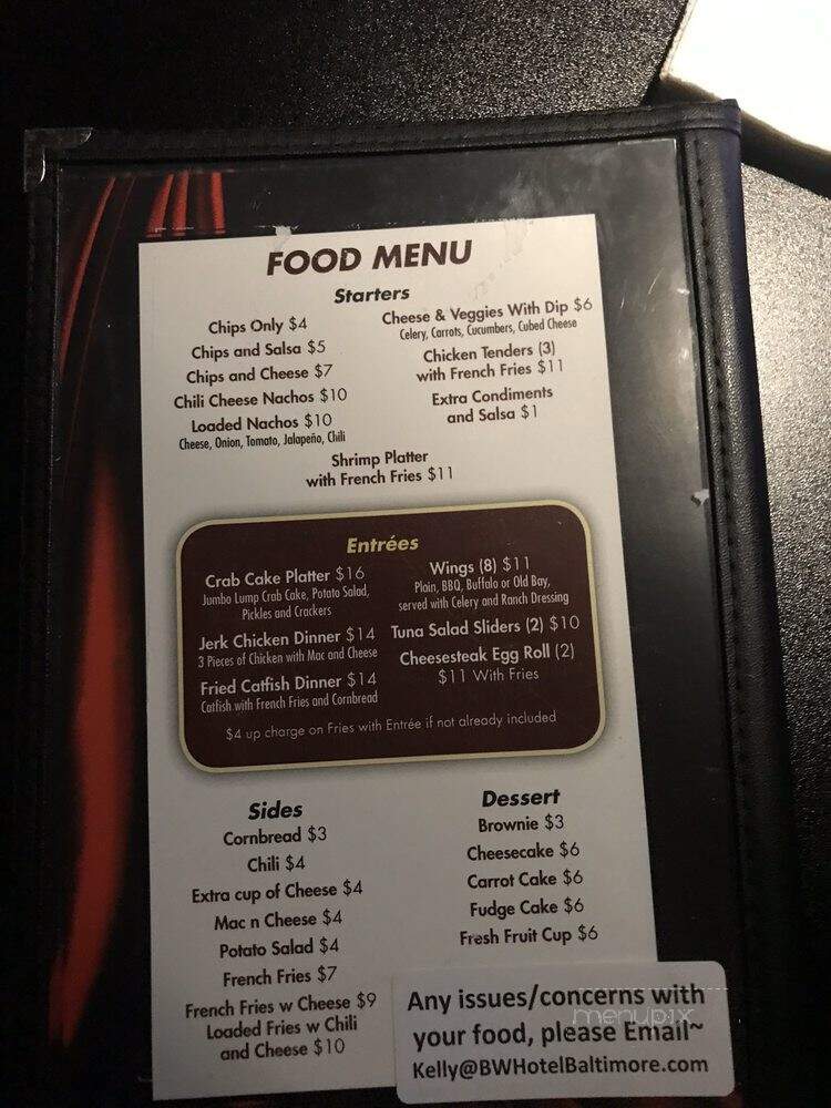 Comedy Factory - Baltimore, MD menu_pic