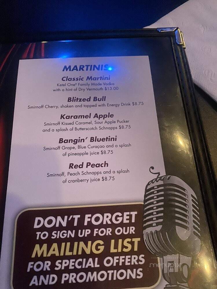 Comedy Factory - Baltimore, MD menu_pic