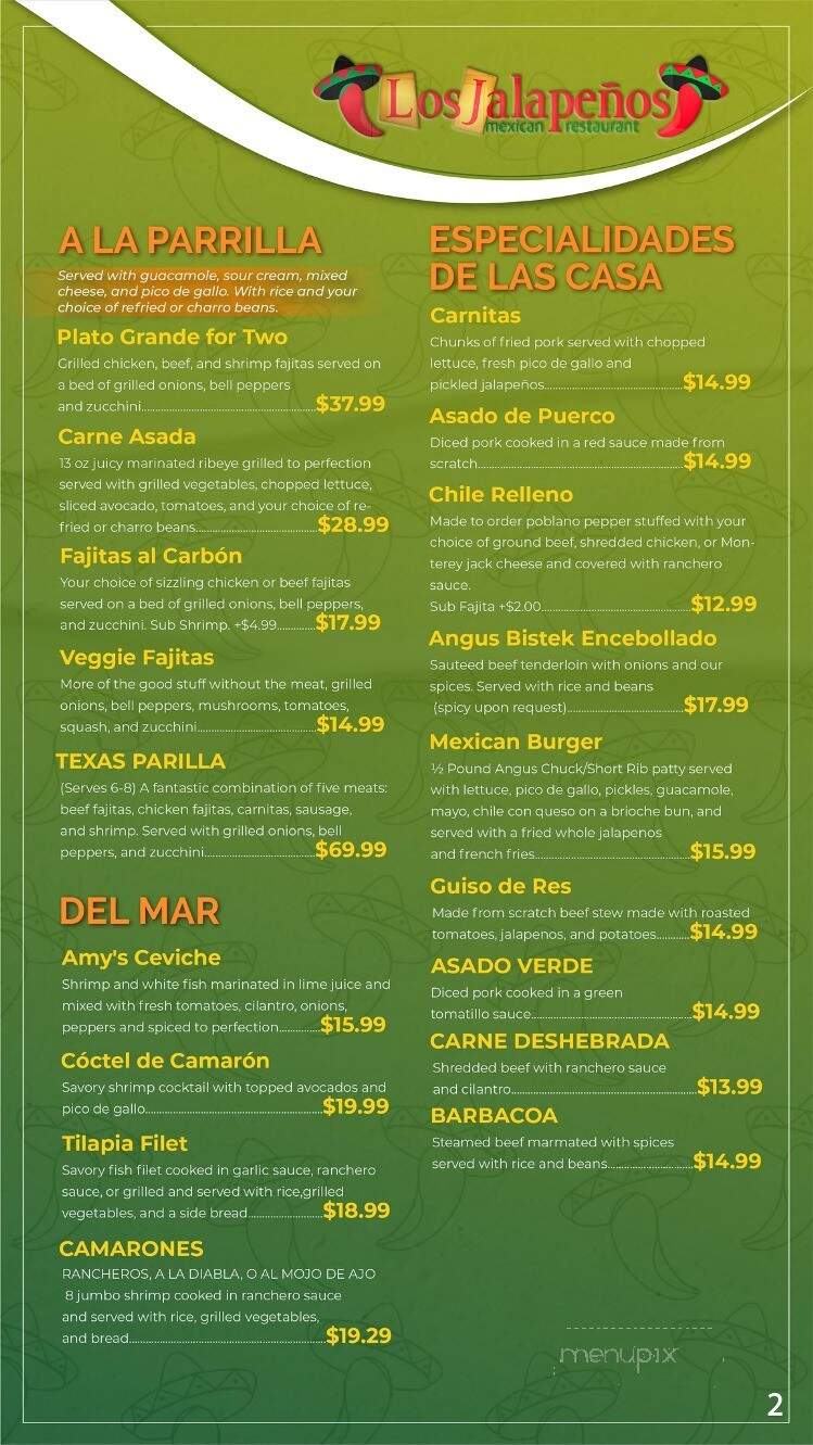 Los Jalapenos - Carrollton, TX menu_pic