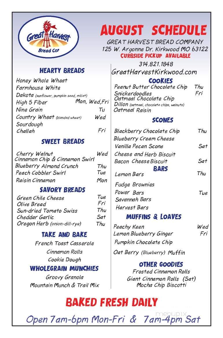 Great Harvest Bread Company Kirkwood - Kirkwood, MO menu_pic