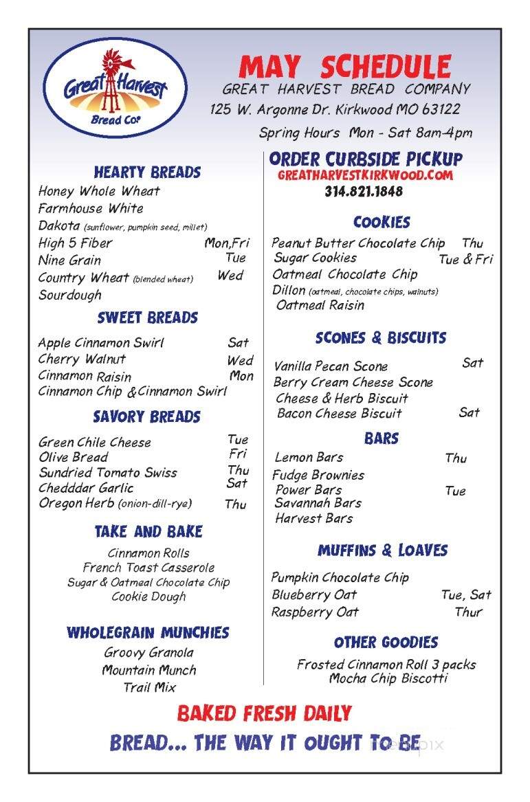 Great Harvest Bread Company Kirkwood - Kirkwood, MO menu_pic
