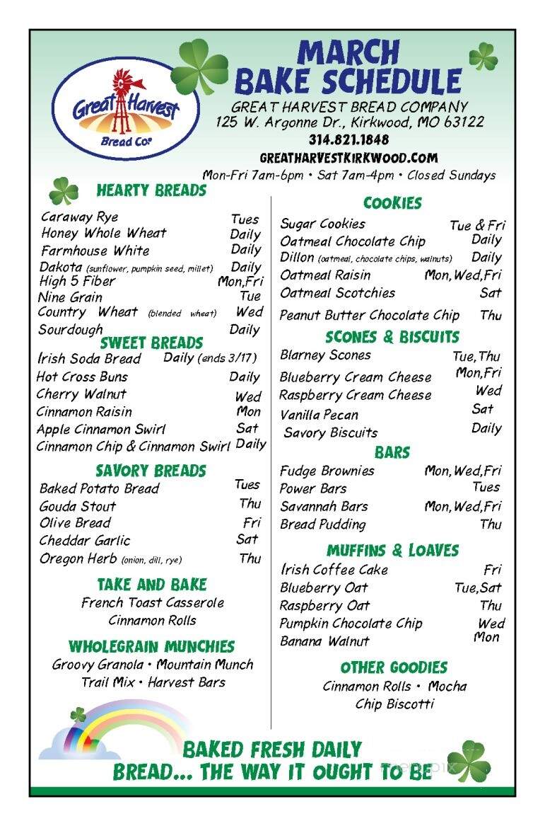 Great Harvest Bread Company Kirkwood - Kirkwood, MO menu_pic