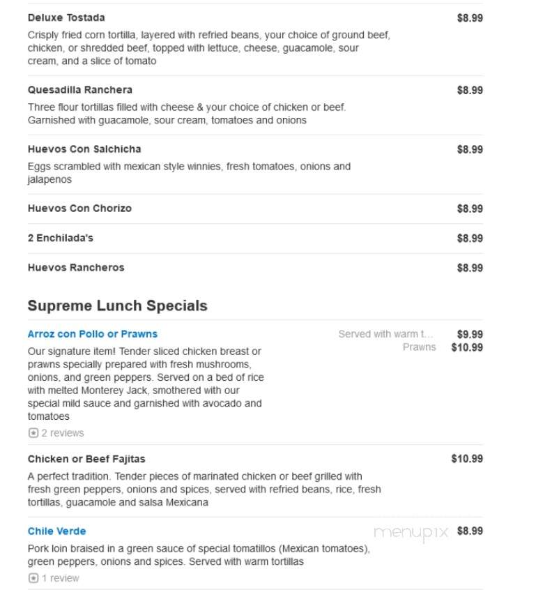 Las Margaritas - Gillette, WY menu_pic