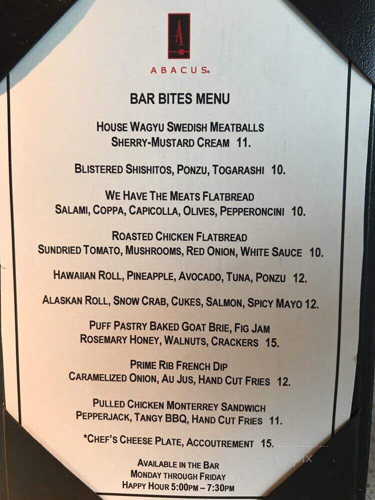 Abacus Restaurant - Dallas, TX menu_pic