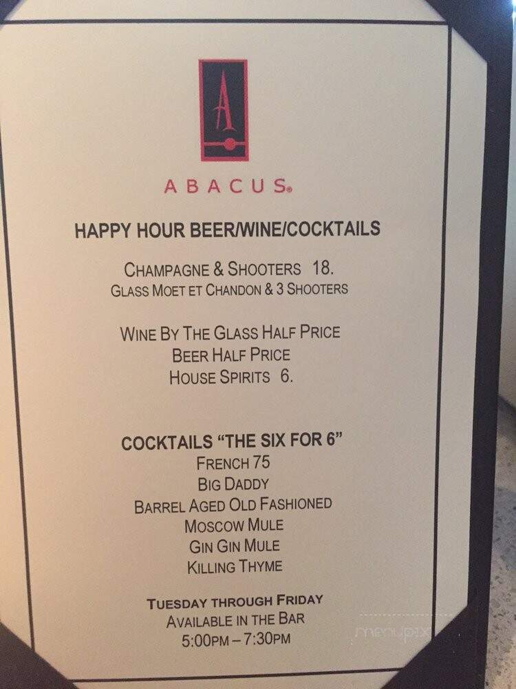 Abacus Restaurant - Dallas, TX menu_pic