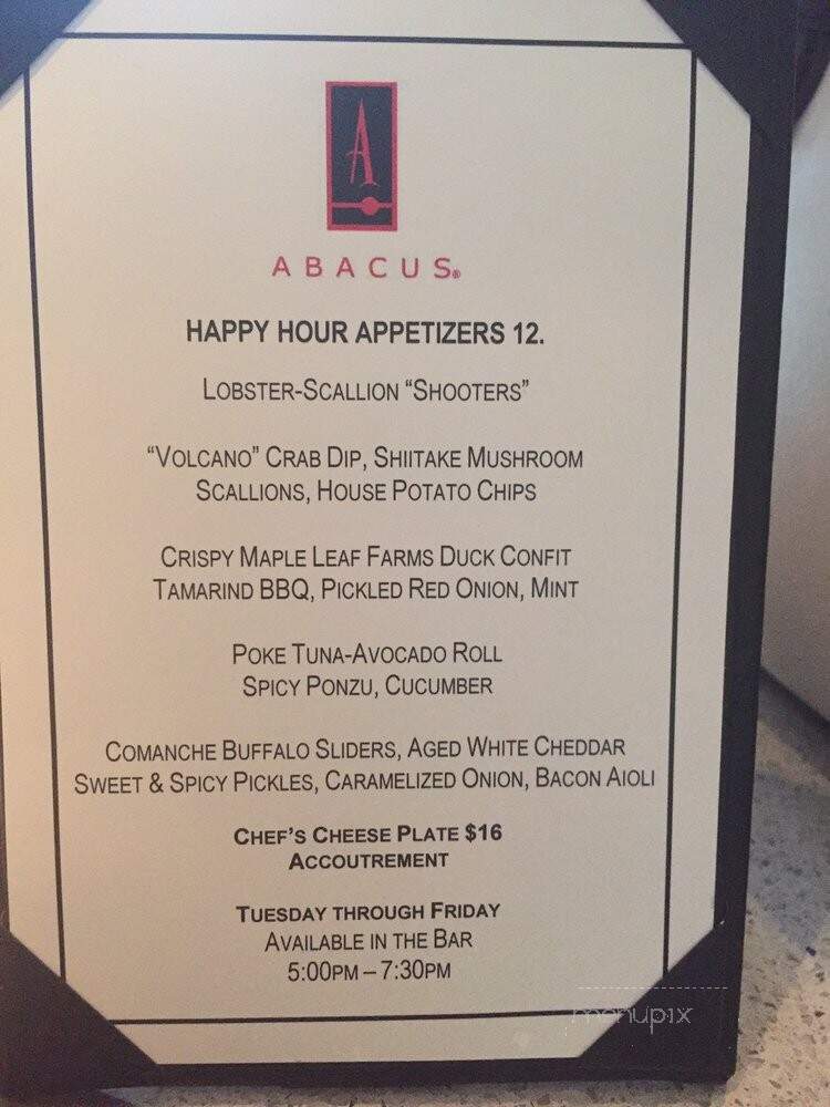 Abacus Restaurant - Dallas, TX menu_pic