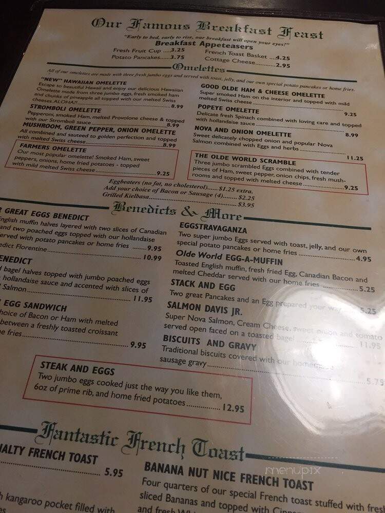 Olde World Restaurant - North Port, FL menu_pic