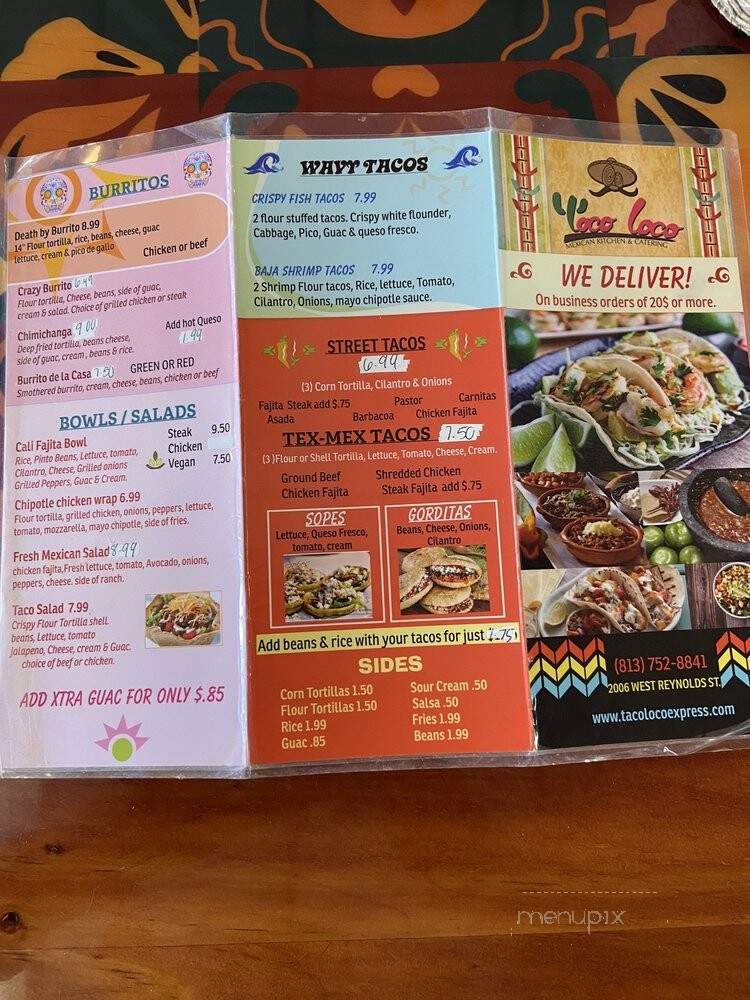 Taco Loco - Plant City, FL menu_pic