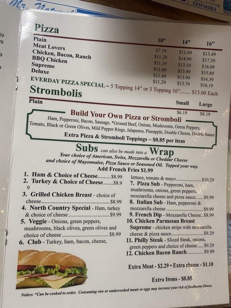 North Country Cafe - Scottville, MI menu_pic