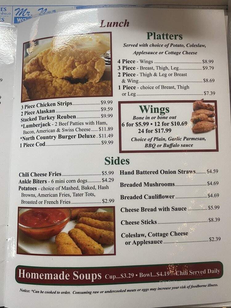North Country Cafe - Scottville, MI menu_pic