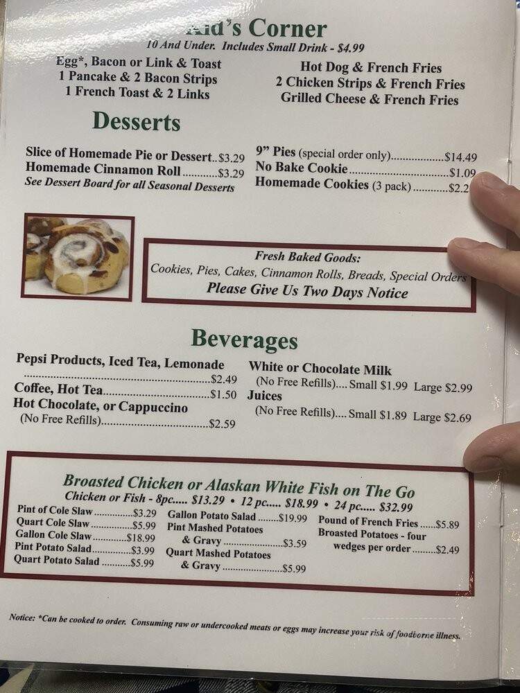 North Country Cafe - Scottville, MI menu_pic