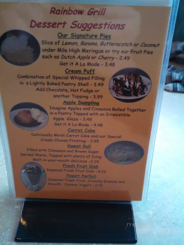 Rainbow Grill - Grandville, MI menu_pic