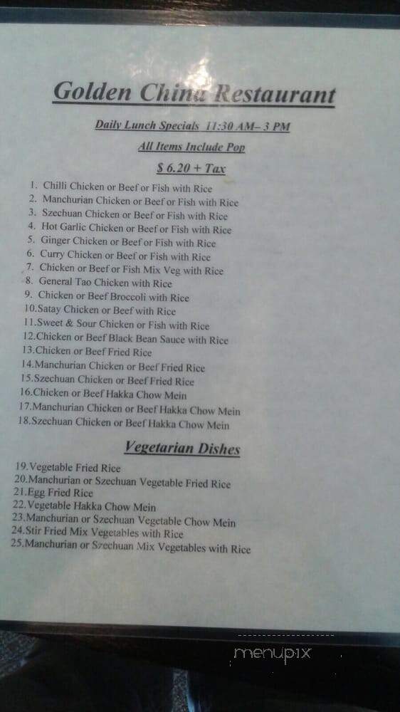Golden China - Markham, ON menu_pic