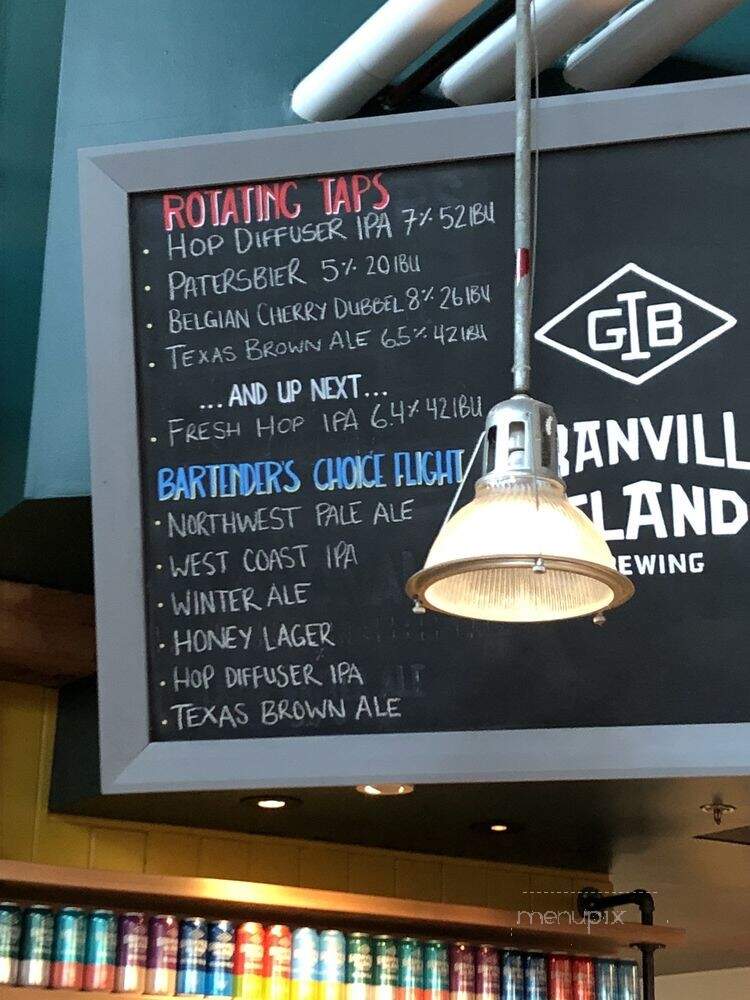 Granville Island Brewing Taproom - Vancouver, BC menu_pic