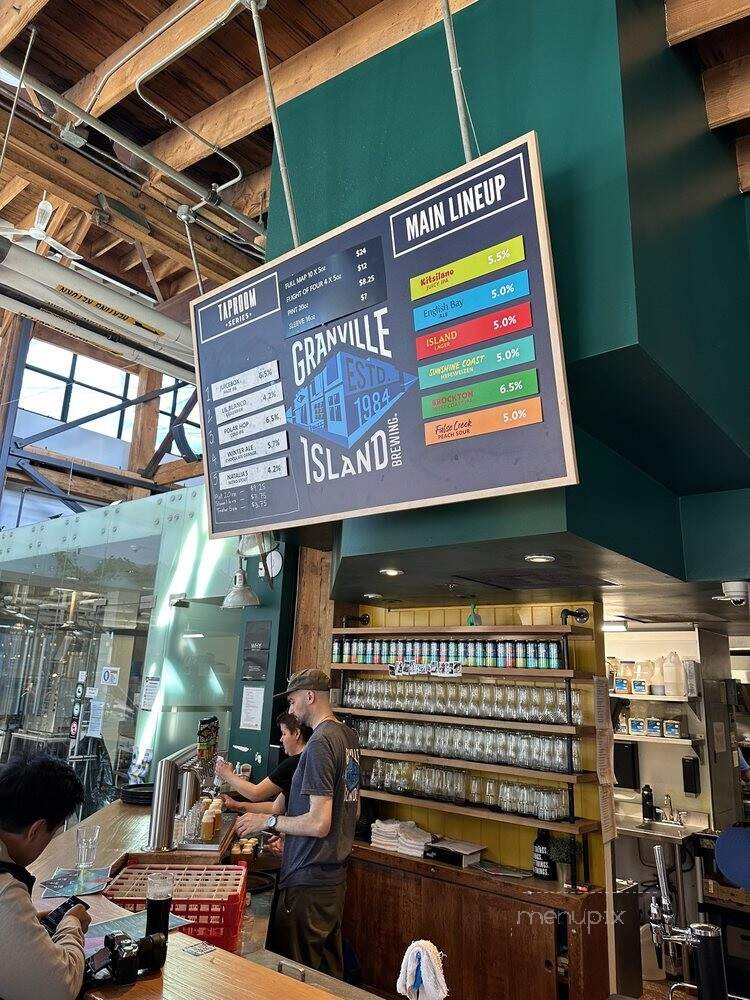 Granville Island Brewing Taproom - Vancouver, BC menu_pic