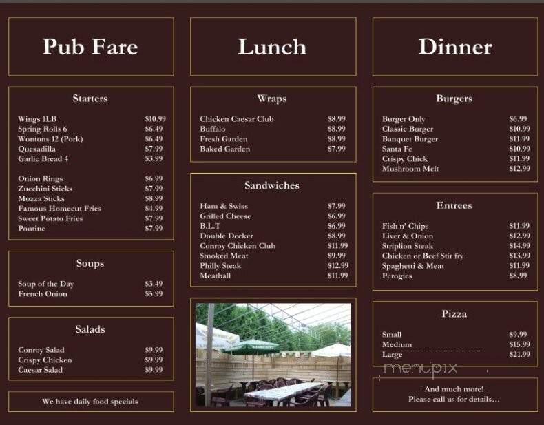 The Conroy Pub - Ottawa, ON menu_pic