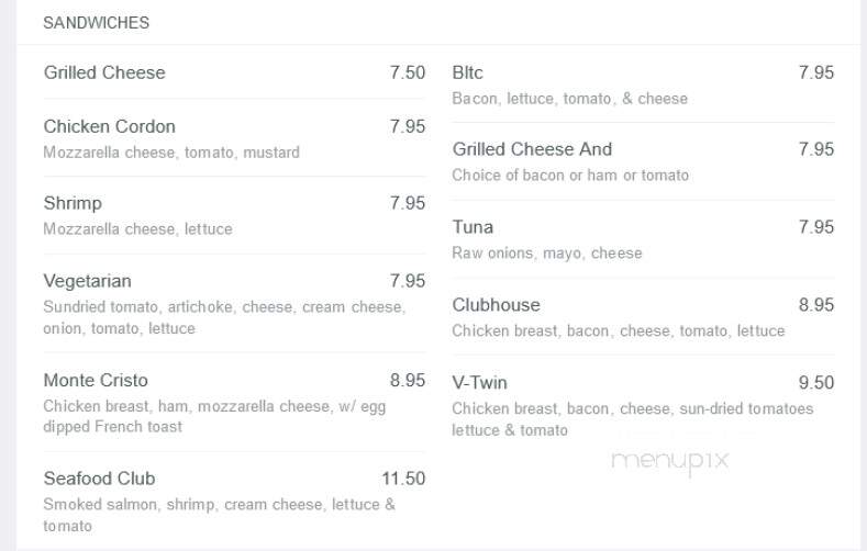 Blue Moon Cafe - Vancouver, BC menu_pic