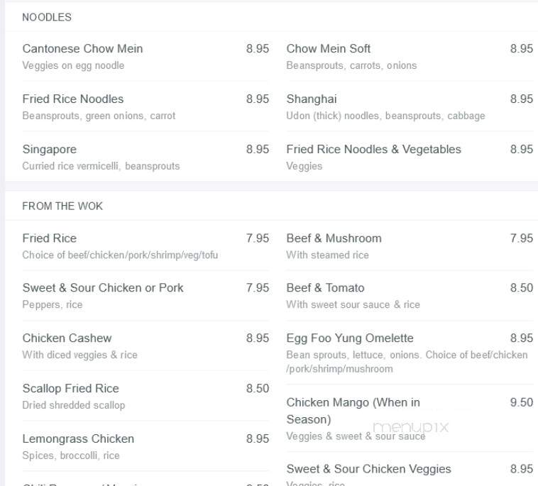 Blue Moon Cafe - Vancouver, BC menu_pic