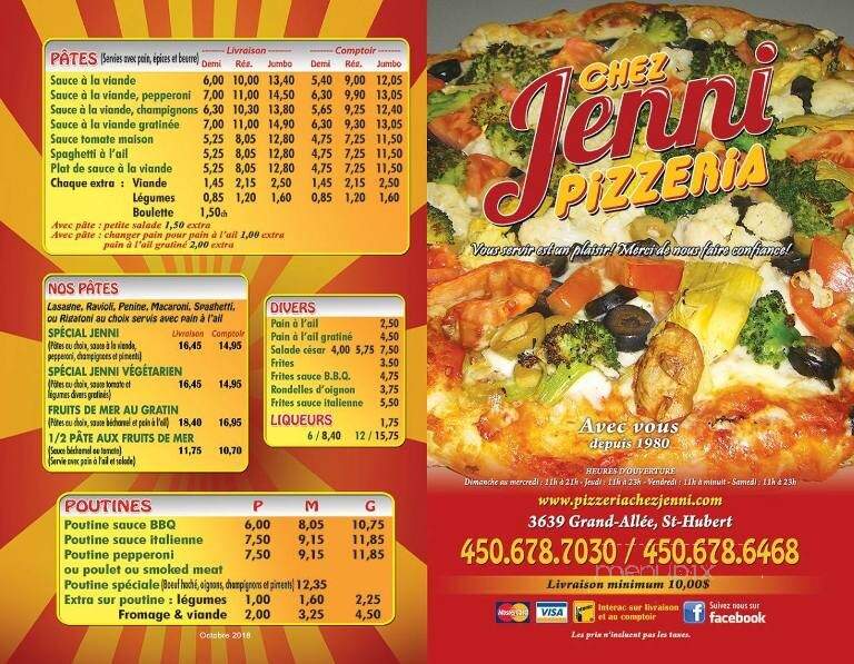Pizzeria Chez Jenni - Saint-Hubert, QC