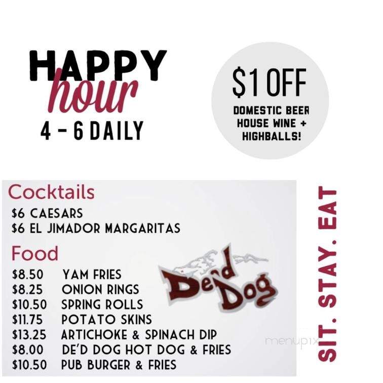 De'd Dog bargrill - Jasper, AB menu_pic
