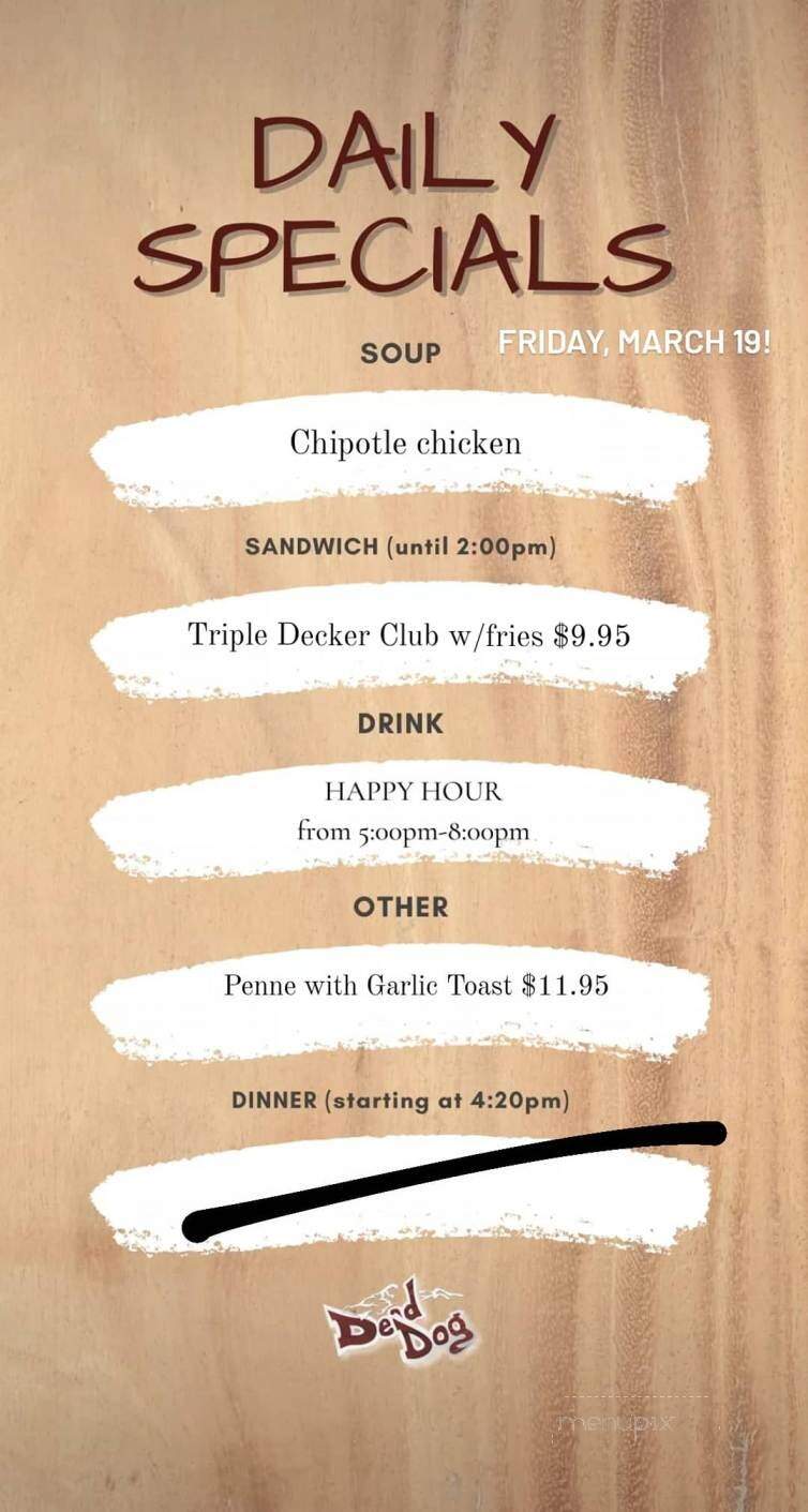 De'd Dog bargrill - Jasper, AB menu_pic