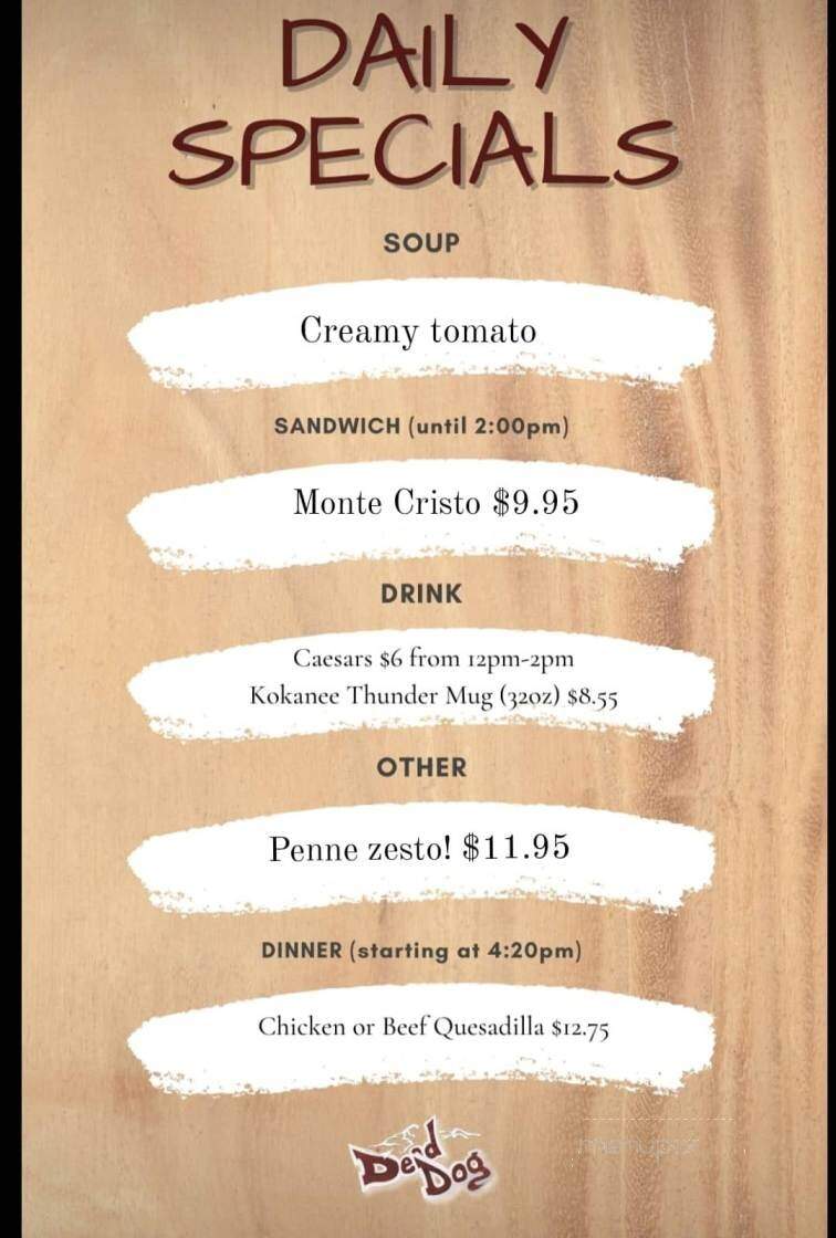 De'd Dog bargrill - Jasper, AB menu_pic