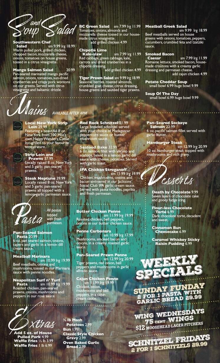 Red Coach Restaurant - 100 Mile House, BC menu_pic