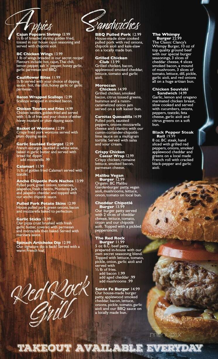 Red Coach Restaurant - 100 Mile House, BC menu_pic