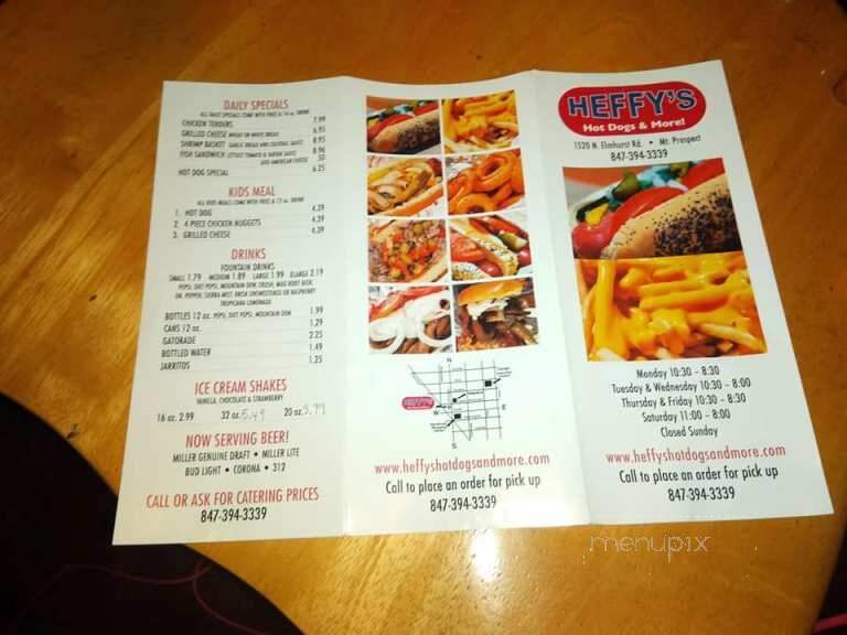 Heffy's Hot Dogs - Mount Prospect, IL menu_pic