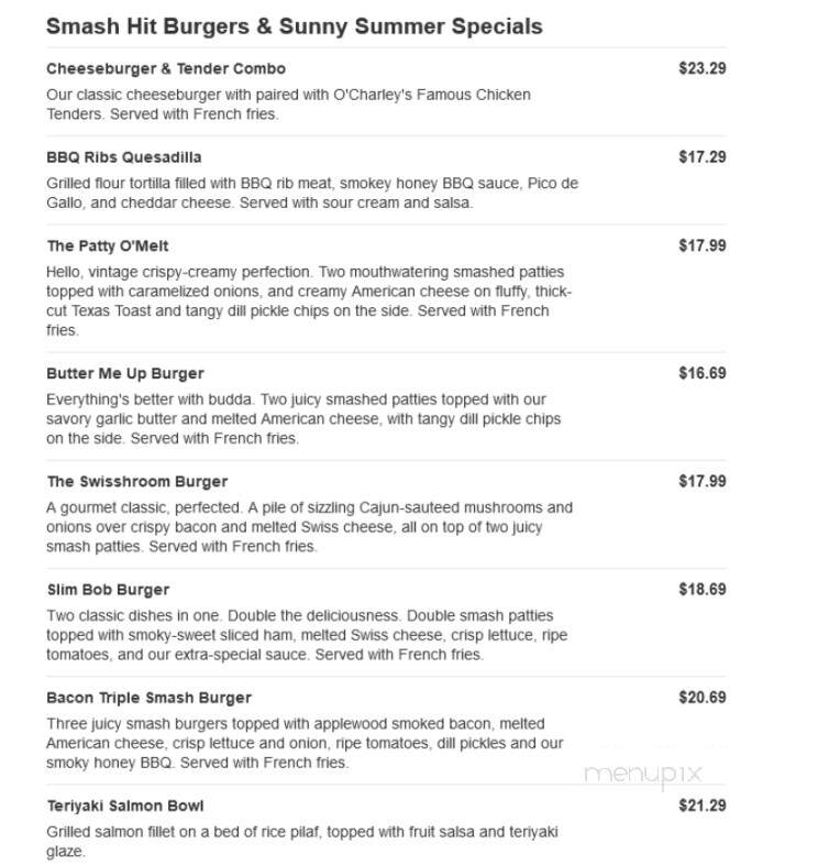 O'Charley's - Bowling Green, KY menu_pic