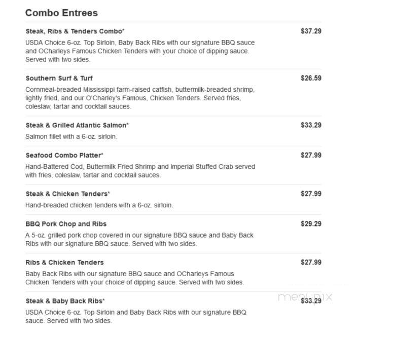 O'Charley's - Bowling Green, KY menu_pic