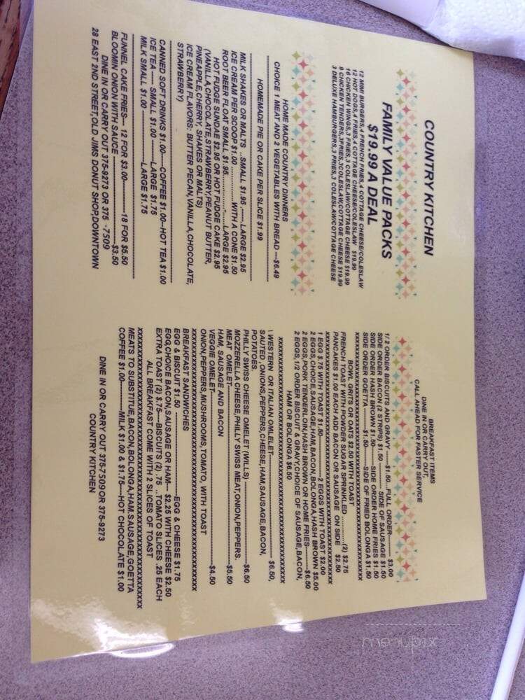 Country Kitchen - Maysville, KY menu_pic