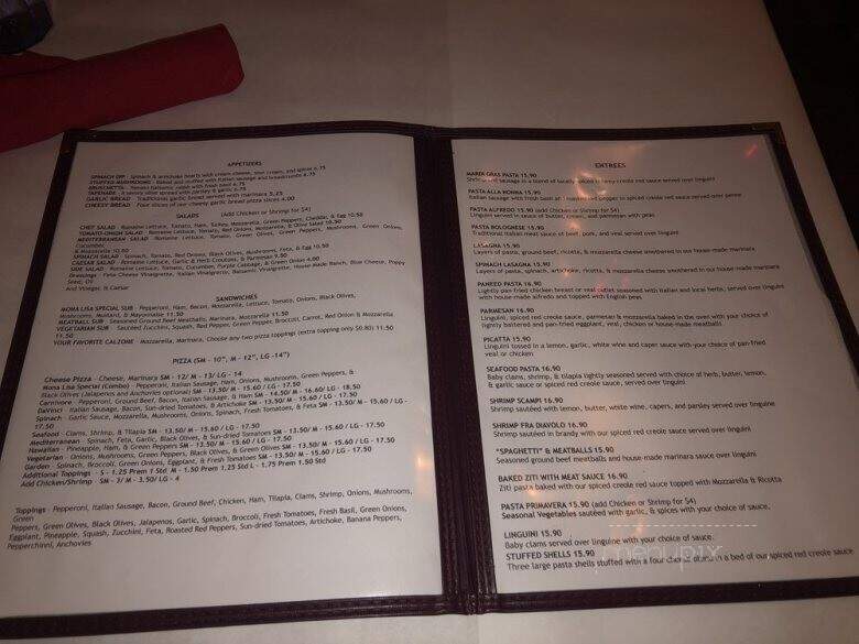 Mona Lisa Restaurant - New Orleans, LA menu_pic