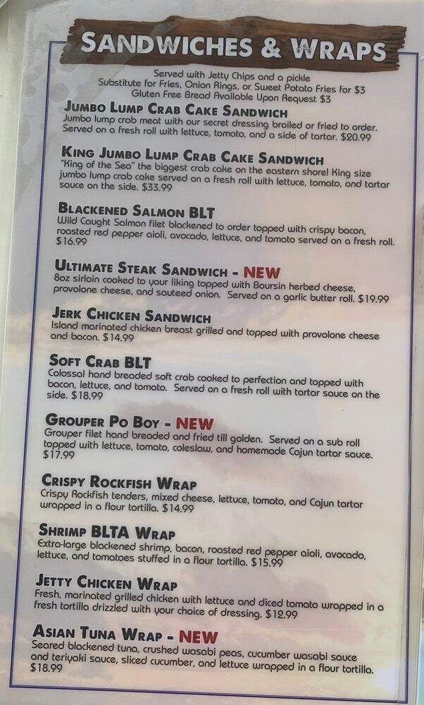 Jetty - Grasonville, MD menu_pic