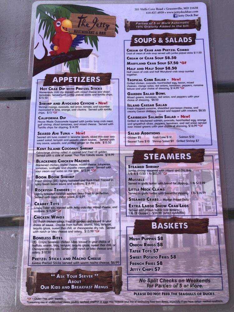 Jetty - Grasonville, MD menu_pic