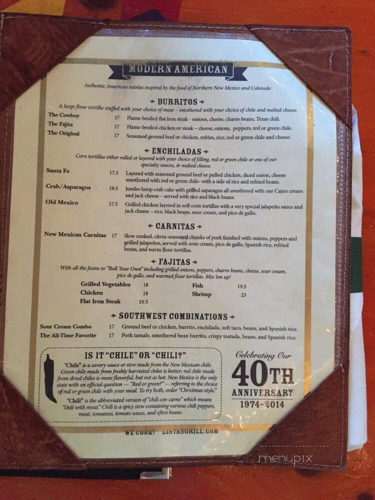 Lista's Grill - Pasadena, MD menu_pic