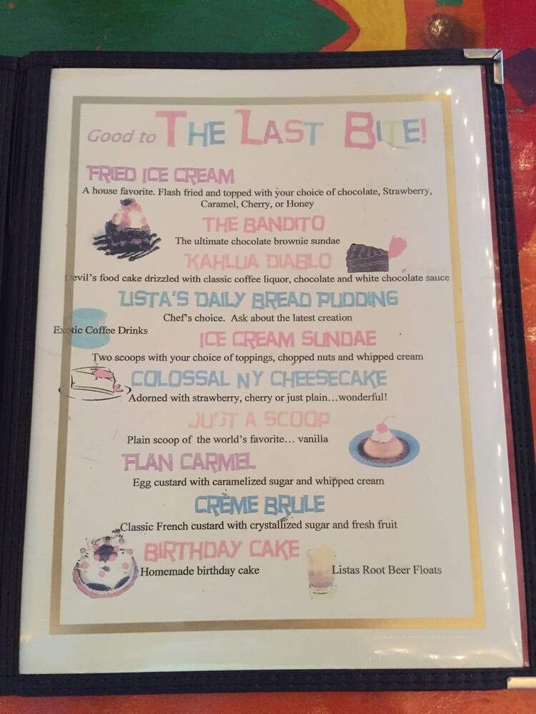 Lista's Grill - Pasadena, MD menu_pic