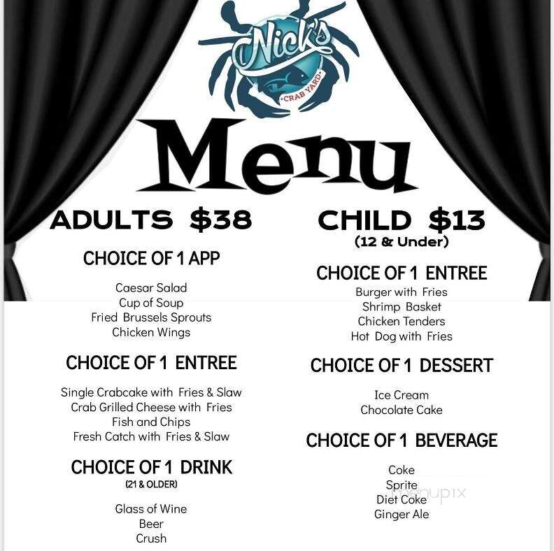 Nicks Fish House - Baltimore, MD menu_pic