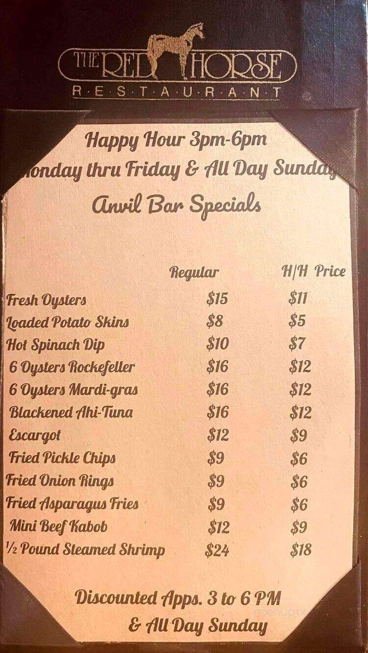 Red Horse Steak House - Frederick, MD menu_pic