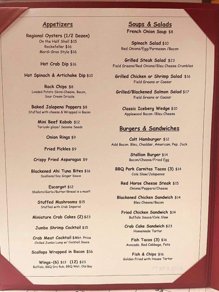 Red Horse Steak House - Frederick, MD menu_pic