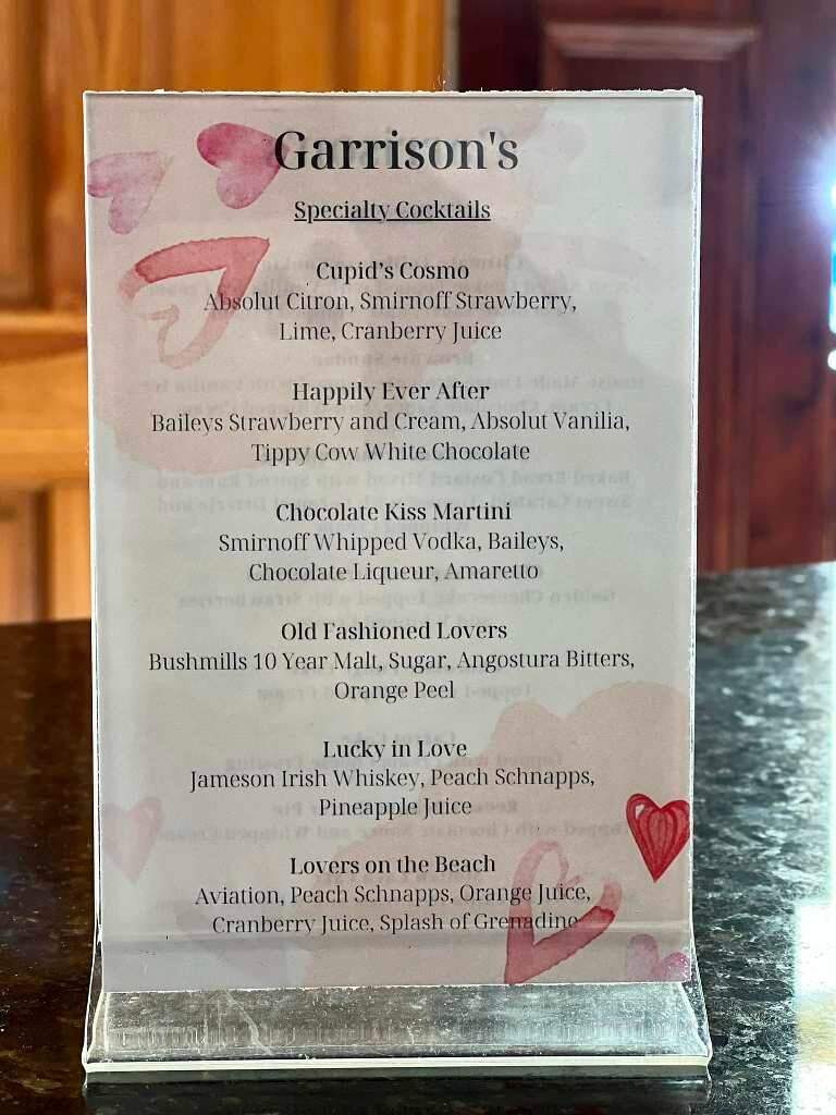 Garrison's Bar & Grill - North Billerica, MA menu_pic