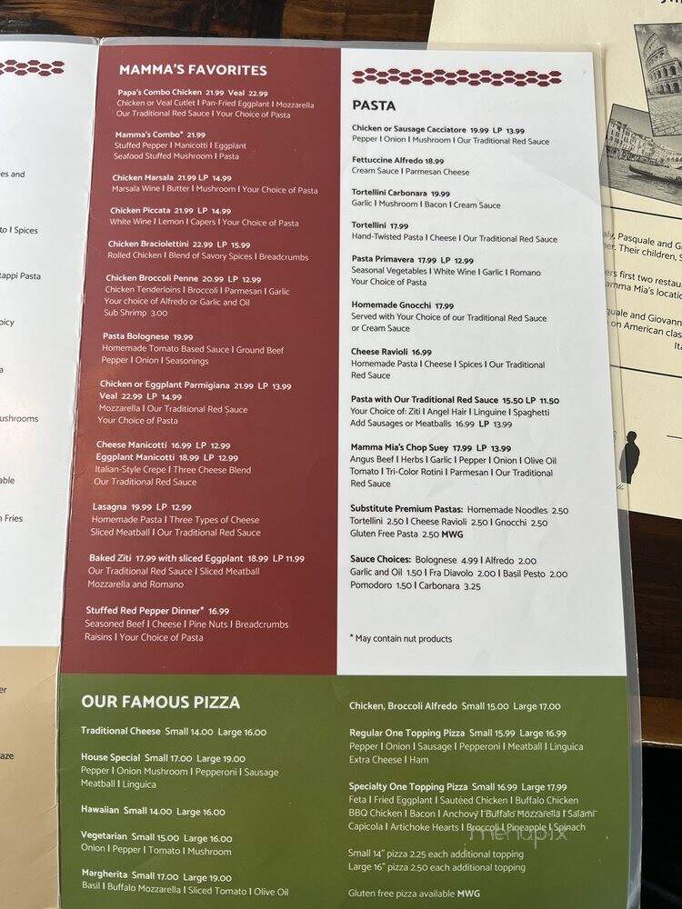Mamma Mia's Restaurant - Plymouth, MA menu_pic