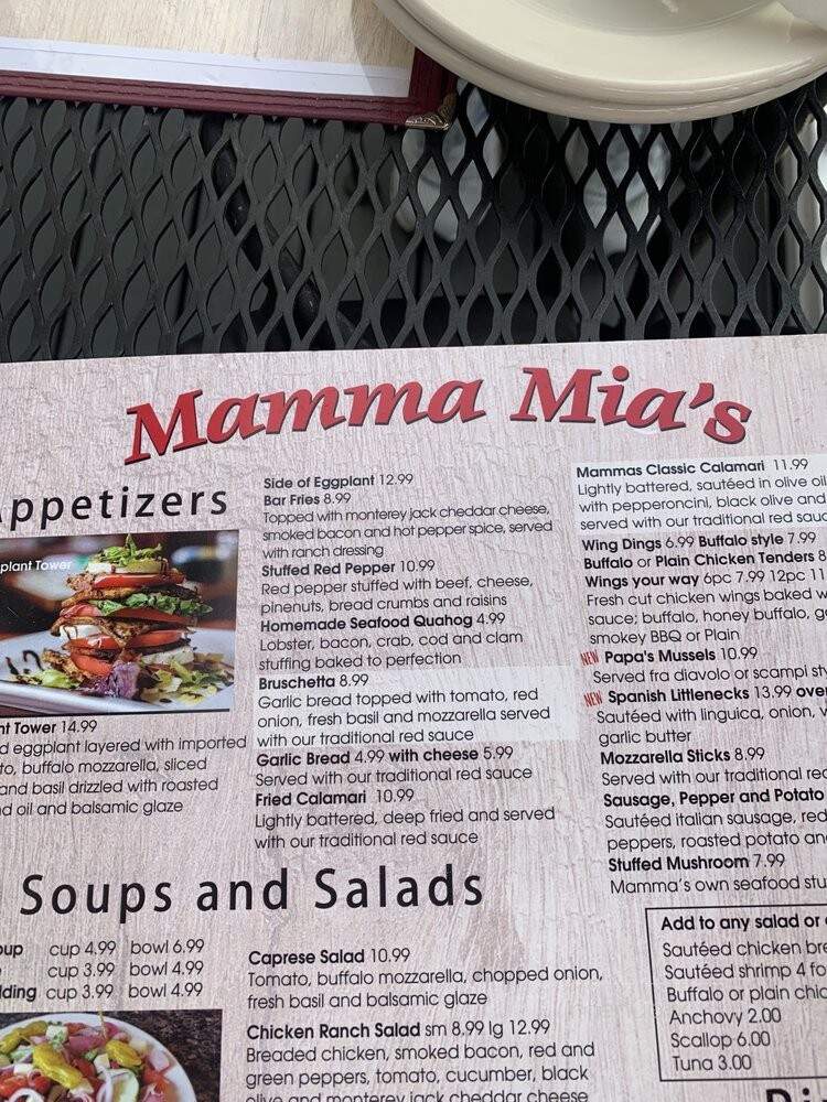 Mamma Mia's Restaurant - Plymouth, MA menu_pic