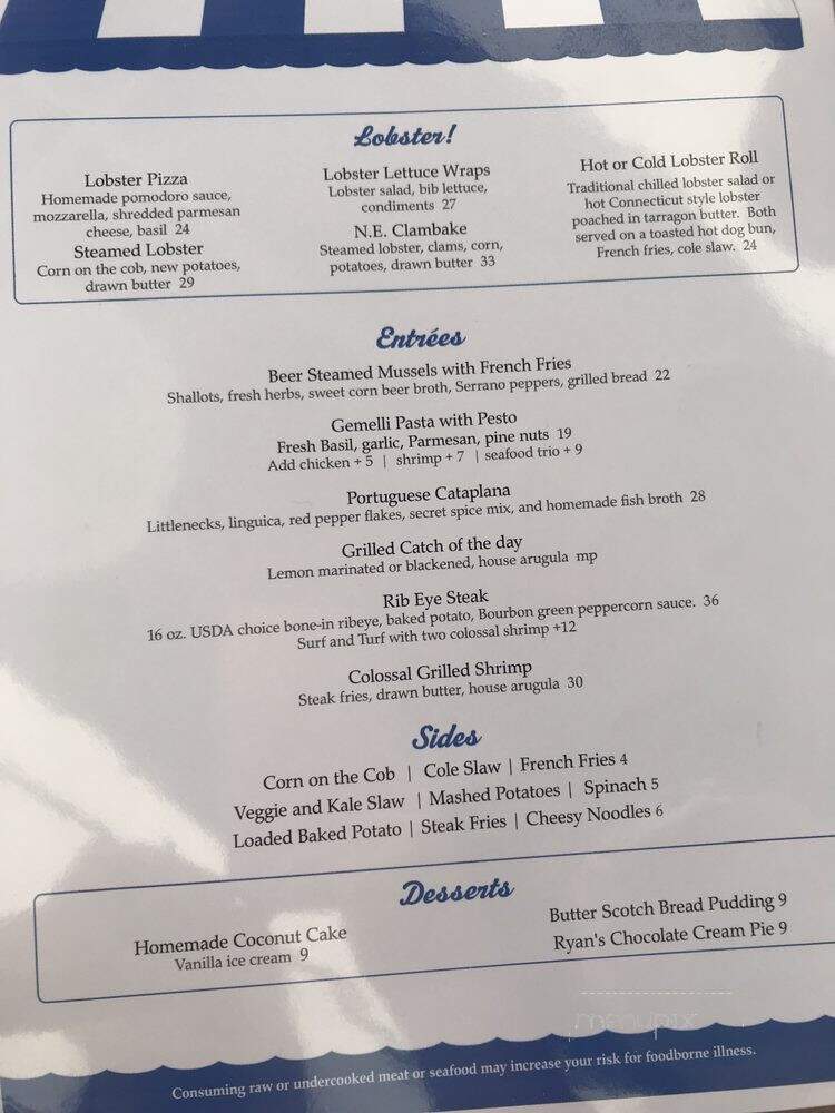 Pepe's Wharf Restaurant - Provincetown, MA menu_pic