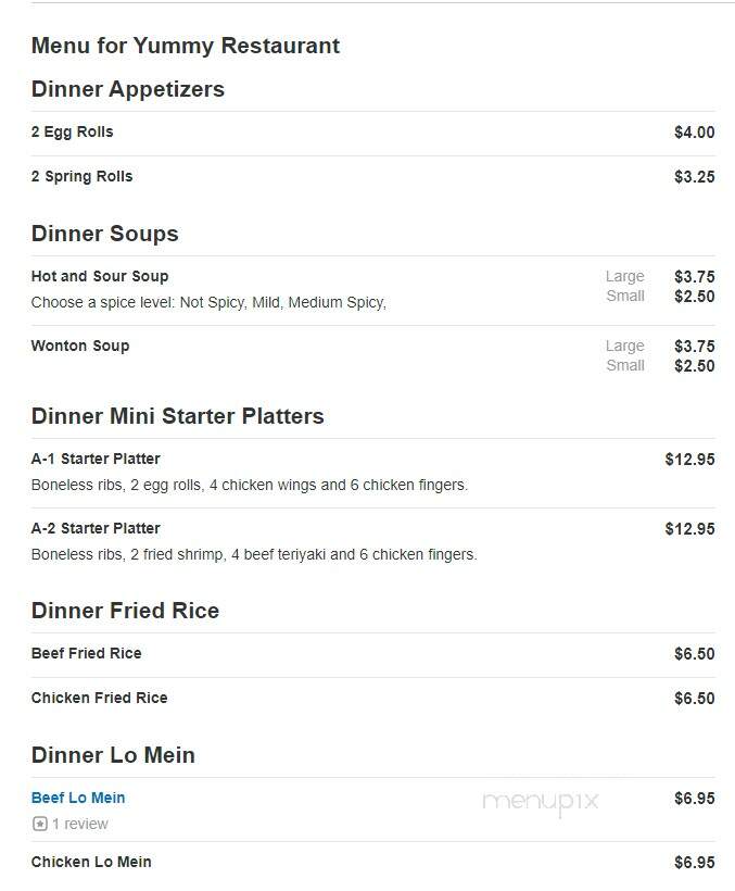 Yummy Restaurant - Webster, MA